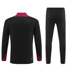 Barn Paris Saint-Germain Trainings Sweatshirt Kvarts-Dragkedja 2024-25 Svart